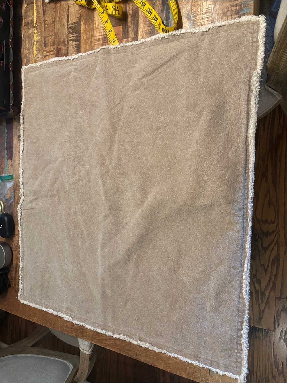 Brand New No Tags Mud Pie 24x22 Pillow Cover  Brown Denim MSRP $49